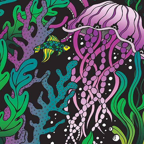 Among Fish and Jellyfish - illustration